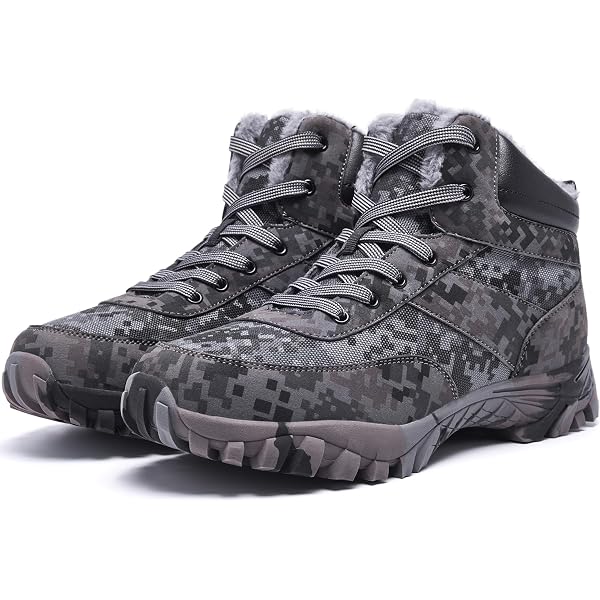 Army Boots YINGCSM Boys Winter Boots Camouflage Snow Warm Faux Fur Lined Water Resistant W 864515