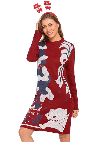 womens christmas sweater dress