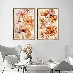 MUDECOR Framed Canvas Print Wall Art Orange Purple