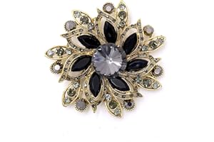 LAXPICOL Vintage Women's Austrian Crystal Elegant Flower Brooch Wedding Broach Pin