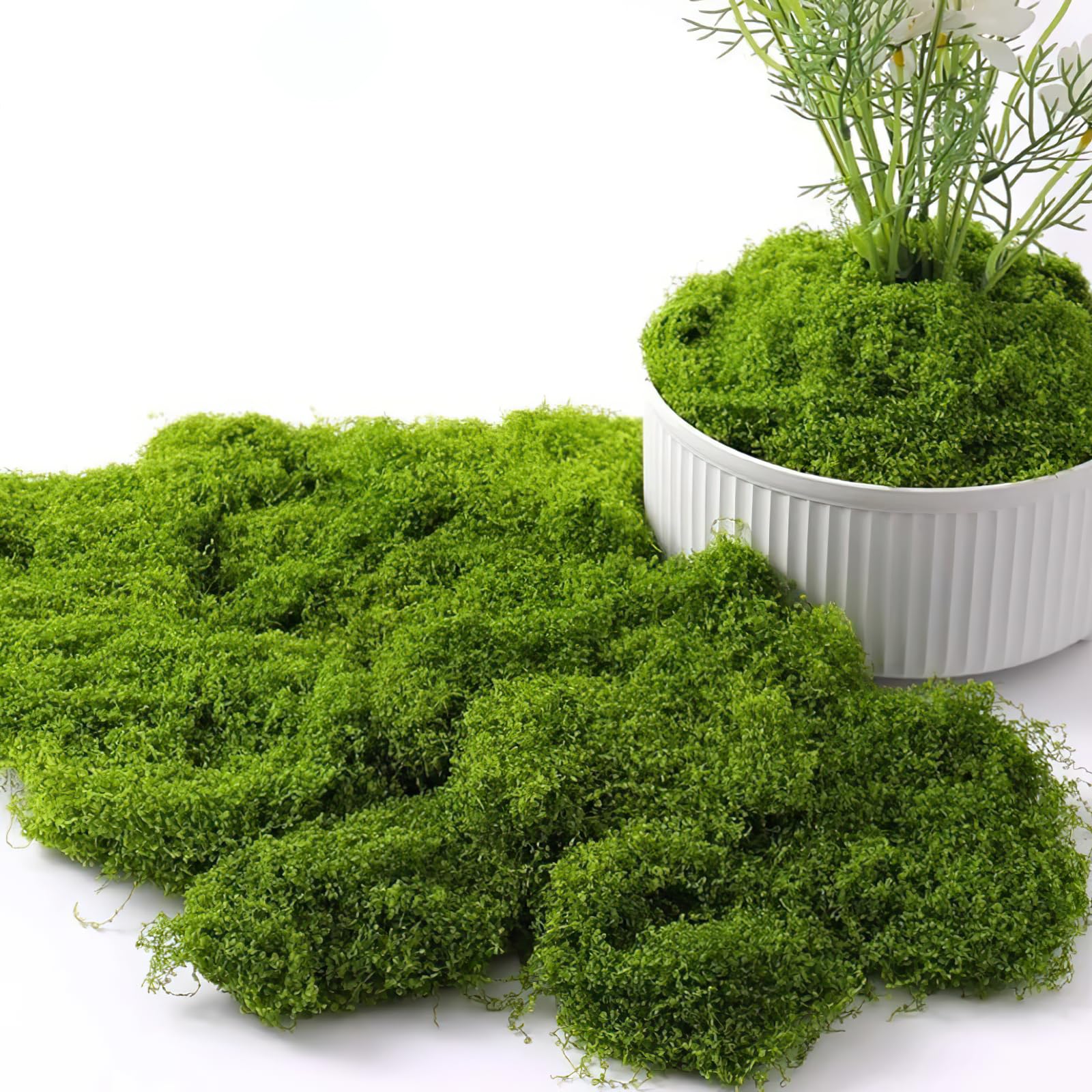 Lxoraziy 150g Artificial Moss for Plant Pots, Preserved Moss Decorative, Fake Green Lichen Plants, for Floral Arrangements, Crafting, Dark Green