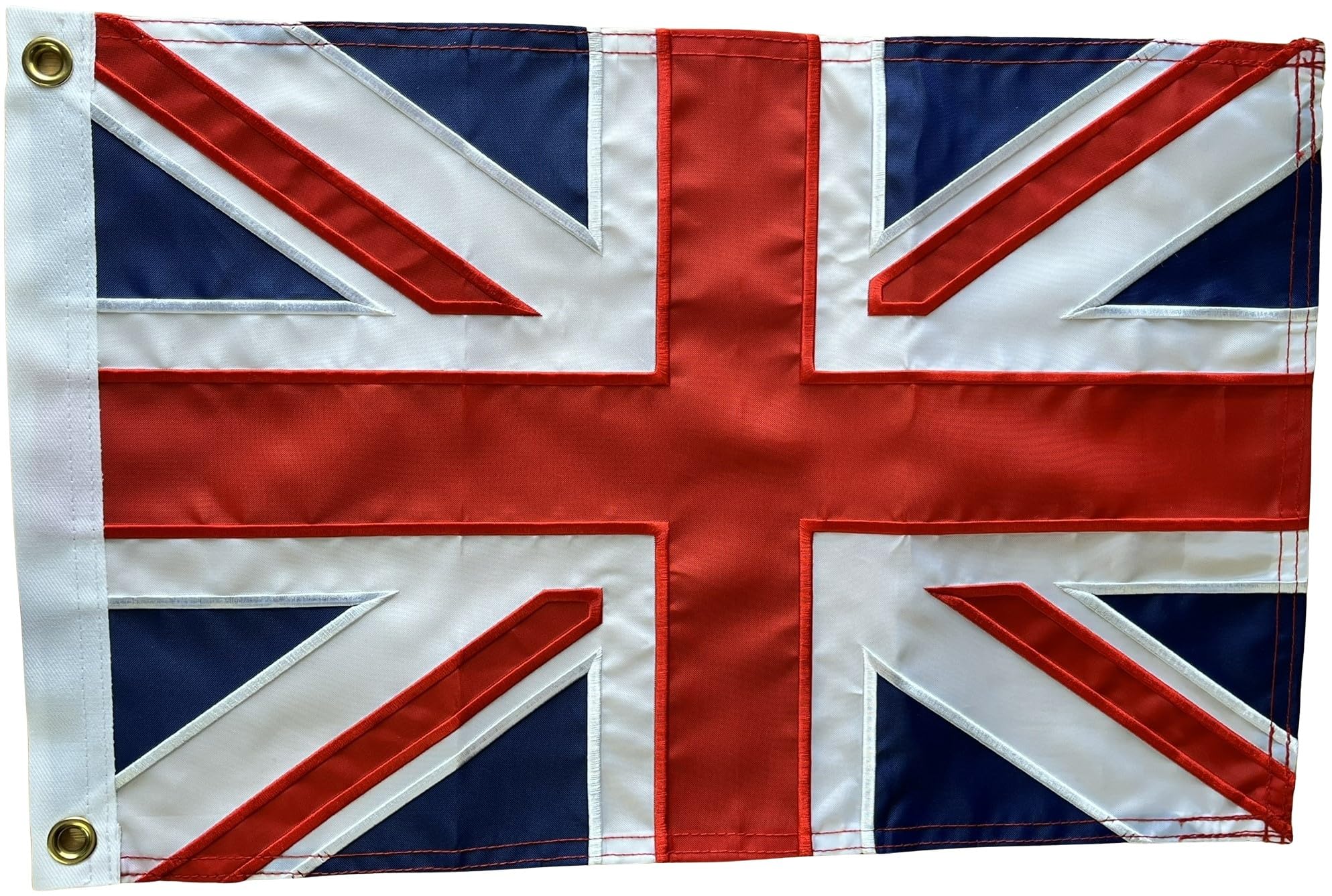 NWFlags Union Jack Flag 18" x 12" 210denier Premium Polyester | Nylon 1.5x1 foot material UK flag with 2 Eyelets