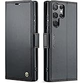 Newhalper Wallet Case Designed for Samsung Galaxy S25 Ultra 6.8 inch [Card Holder][RFID Blocking][Premium PU Leather] Flip Phone Cover for S25 Ultra (Black)