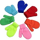 Syhood 7 Pairs Toddler Mittens Kid Gloves Stretch Full Finger Mitten Winter Warm Knitted Gloves