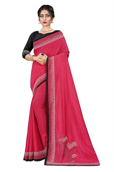 Shiv Textiles Womens Silk Blend Saree With Blouse (kc-64-gajari_Gajari)