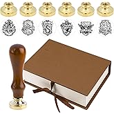 Pack of 6 Wax Seal Stamps – Wax Seal Stamp Harry Potter 6PCS and 1 Wooden Hilt Harry Potter Wax Sealing Stamps Set Vintage Wa