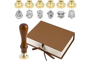 Pack of 6 Wax Seal Stamps – Wax Seal Stamp Harry Potter 6PCS and 1 Wooden Hilt Harry Potter Wax Sealing Stamps Set Vintage Wa