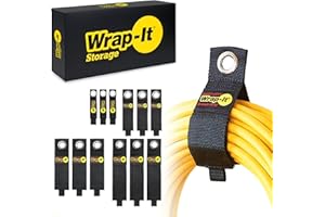 Heavy-Duty Wrap-It Storage Straps (Assorted 12 Pack) - Hook and Loop Hanging Extension Cord Organizer for Cable Management and Storage on Garage Wall, RV Gadgets and Appliances