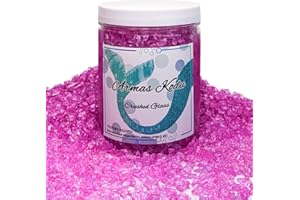 ARMAS KODU Crushed Glass for Resin Art, Broken Glass Pieces for Crafts Vase Filler Home Decorations,Crushed Glass for Crafts,3-6mm,1.5 Pound (Purple)