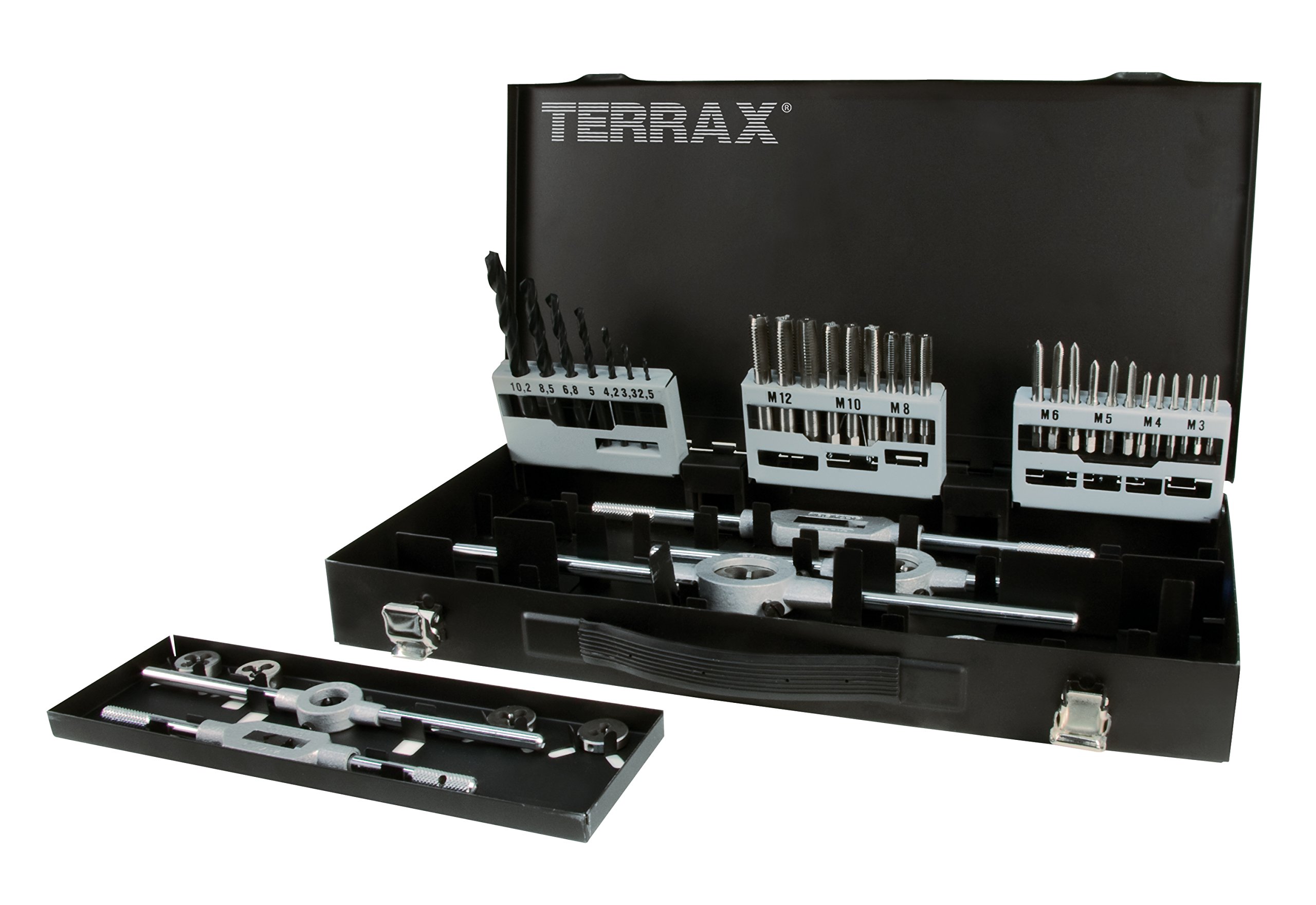 TERRAX A245030 - Juego herramientas de roscar 44 piezas - Estuche metálico