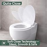 Zuvo Soft Close Toilet Seat White Oval O Shape 70mm Hinges UK Fit view 5