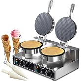 2600W 110V Commercial Waffle Cone Maker,Egg Roll Maker,Ice Cream Cone Maker | Stainless‑steel,non‑stick coating for easy cleaning, high‑efficiency commercial use,finished in only 2 minutes.
