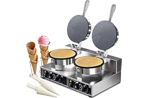 AEYDJXMER Waffle Cone Maker Commercial 2600W Professional Ice Cream Cone Waffle Maker Machine, Electric Commercial Waffle Cone Maker Machine With Temp & Time Control for for Restaurant Bakery Snack Bar Family