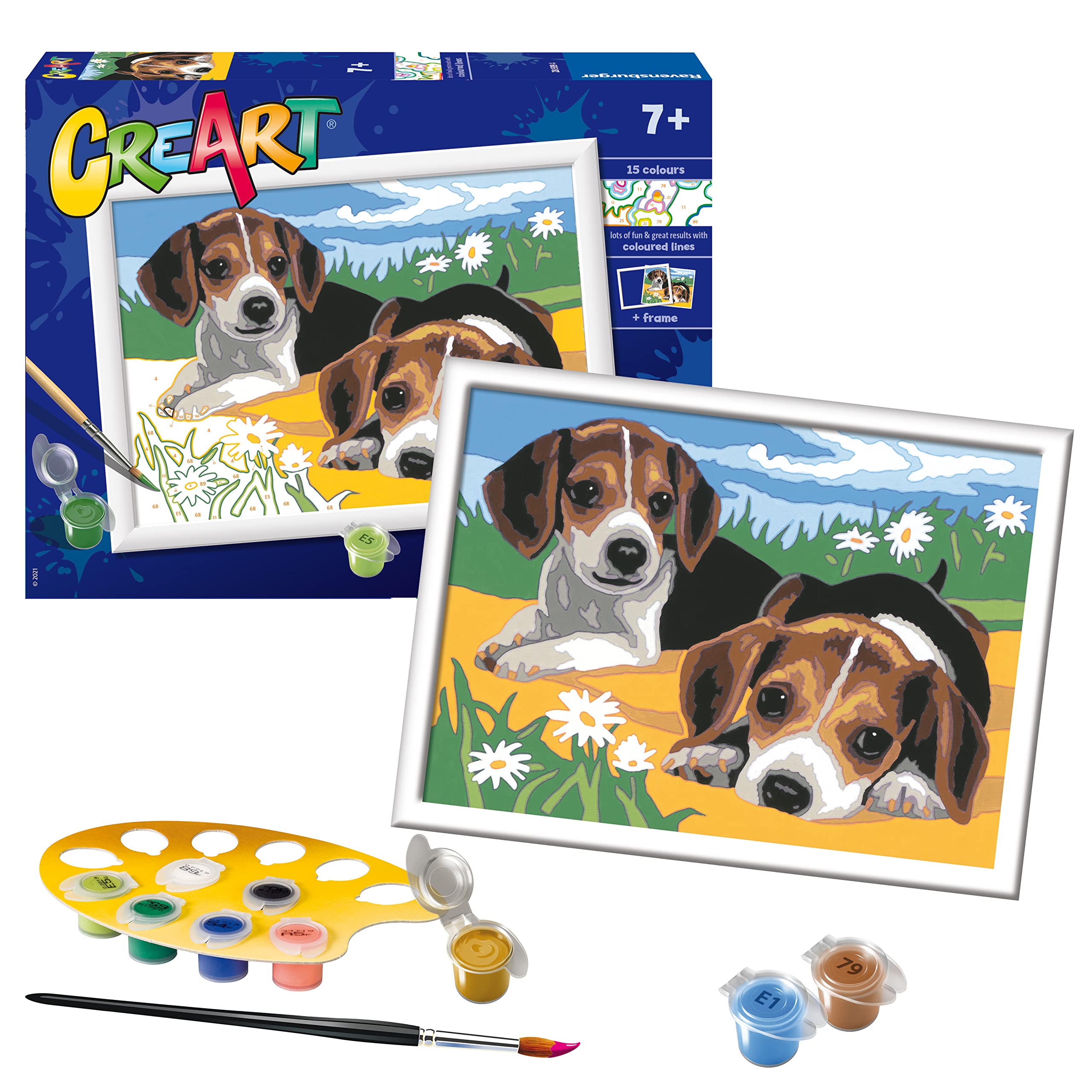 Ravensburger CreArt Jack Russell Puppy Paint by Numbers Kits for Children & Adults Ages 7 Years Up - Kids Craft Set - Animals, Dogs