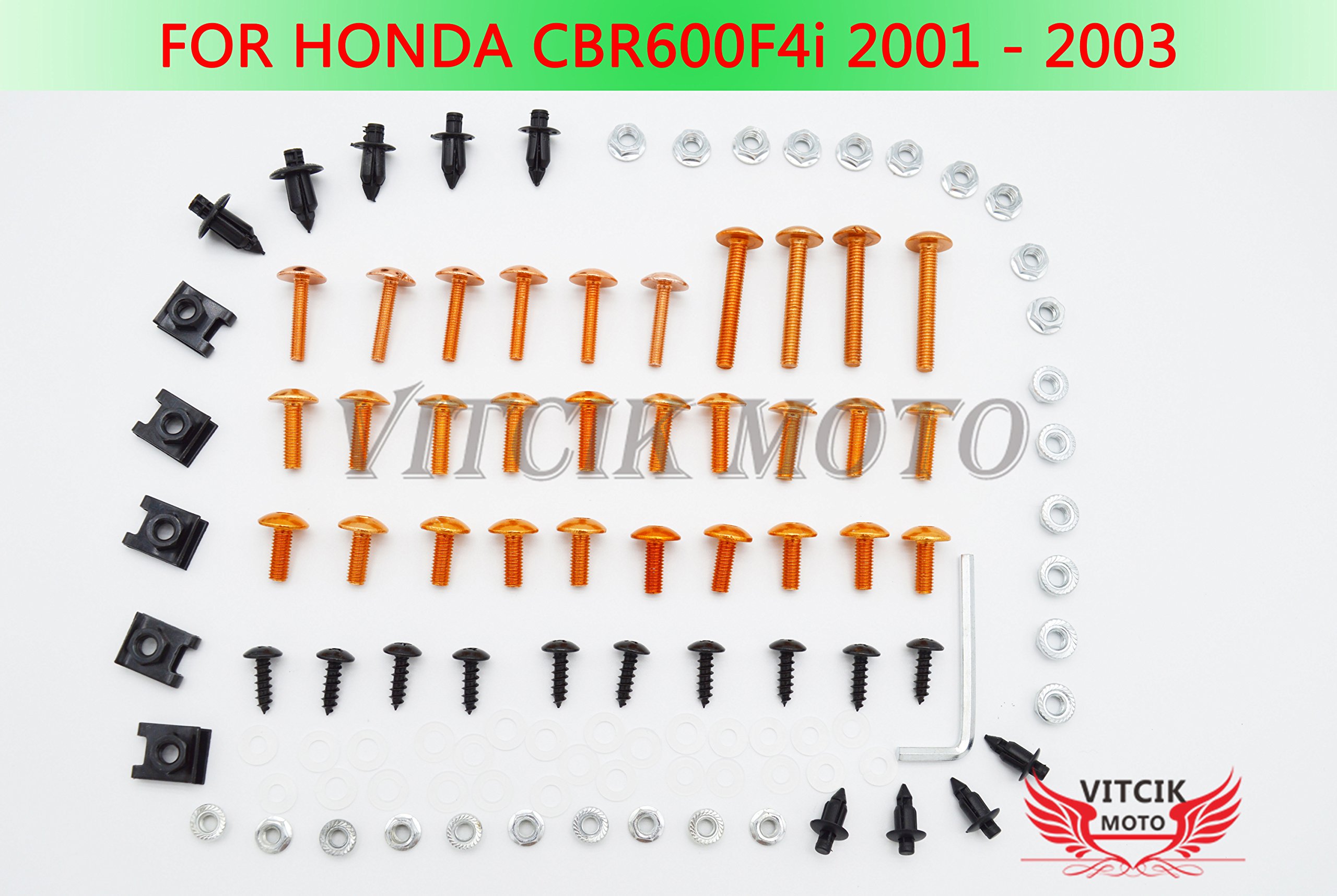 VITCIK Full Fairings Bolt Screw Kits for Honda CBR600F4i 2001 2002 2003 CBR 600 F4i 01 02 03 Motorcy