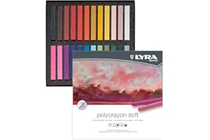 LYRA Polycrayons Soft Pastel Crayons, Set of 24 Crayons, Assorted Colors (5651240)