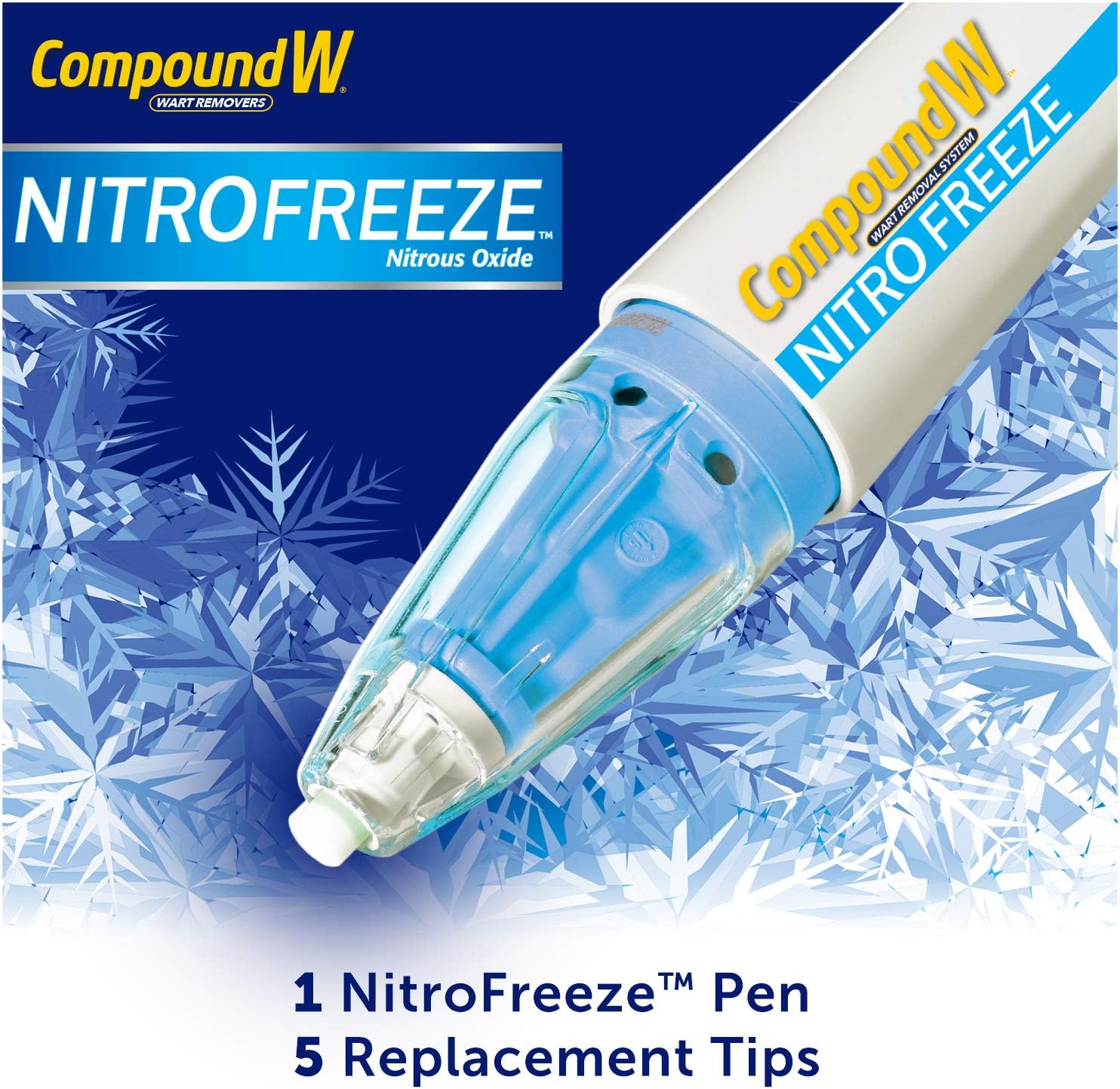 Compound W Nitrofreeze | Wart Removal | 1 Pen & 5 Replaceable Tips: Health & Personal Care