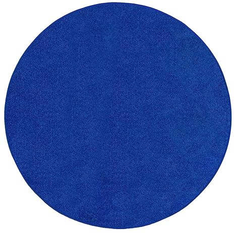 Home Queen Kids Solid Color Neon Blue Area Rug 8 Round