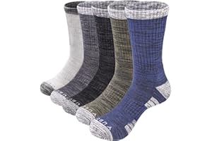 YUEDGE Men's Socks Moisture Wicking Athletic Cushioned Crew Socks Breathable Work Socks Thick Casual Cotton Sock For Men