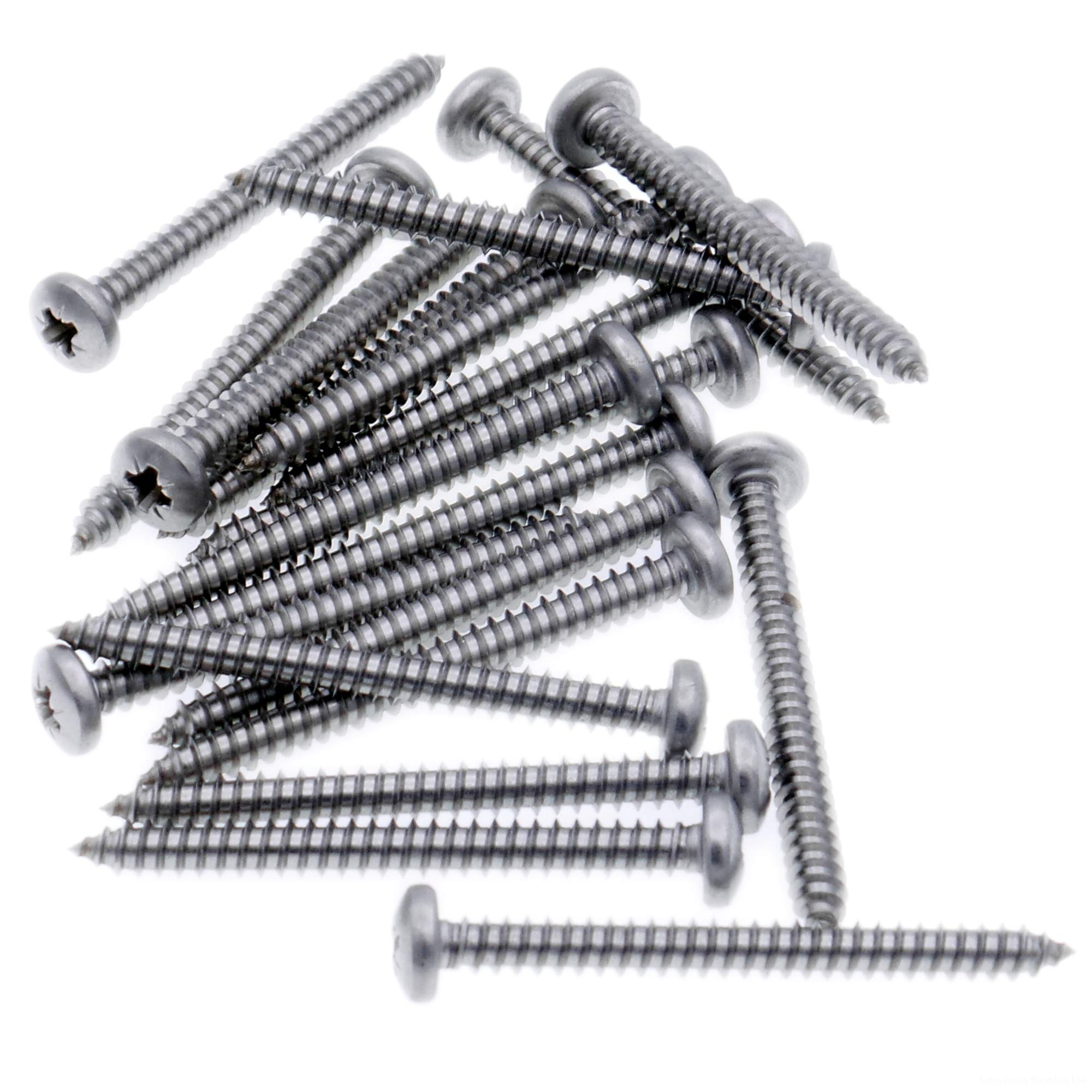 No.2 x 1 (2.2mm x 25mm) Pozi Pan Self-Tapping Screw - Stainless Steel (A2) (Pack of 20)