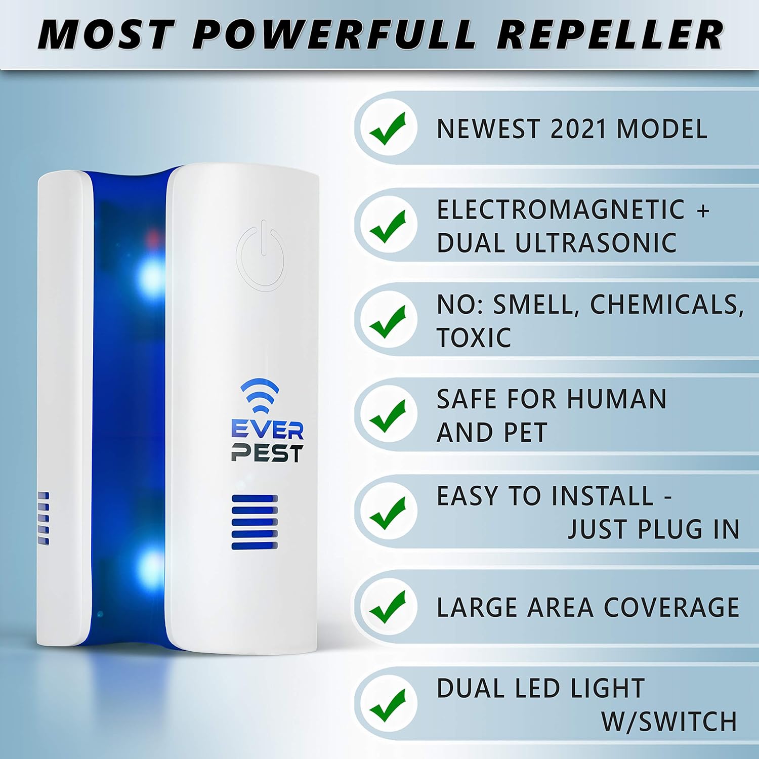 Ultrasonic Pest Repeller Plug in - Electronic Insect Control Defender Roach Bed Bug Mouse Rodent Mosquito Non Killer - Indoor Electromagnetic Reject Repellent Ants Mice Fly Rat Bedbug Spider Squirrel : Garden & Outdoor