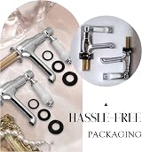 Hapilife Basin Pillar Taps Twin Mixers Victorian White Ceramic Lever Chrome 2 view 8