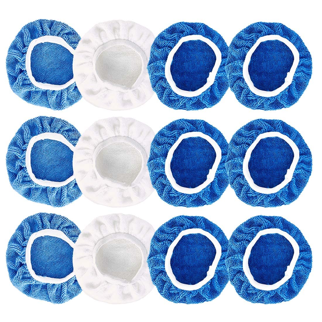 UTSAUTO 12Pcs Microfiber Polishing Bonnet Pads, 5-6