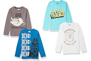 Amazon Essentials Disney | Marvel | Star Wars Boys and Toddlers' Long-Sleeve T-Shirts (Previously Spotted Zebra), Pack of 4