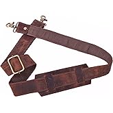 Genuine Leather Straps for Bags 60-inch Adjustable Shoulder Strap Replacement for Briefcase Messenger Crossbody Duffel Bag (Dark Brown)