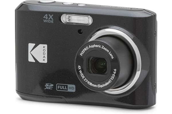 KODAK PIXPRO FZ45 16MP Compact Digital Camera, 4X Optical Zoom, AA, Black | 1080p Full HD Video, 27mm Wide Angle Lens, 2.7 Inch LCD, Point and Shoot, Digicam, Travel and Family Photos