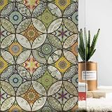 dktie Window Film Non Adhesive Privacy 44.5x200cm Stained Glass UV Blocking view 2