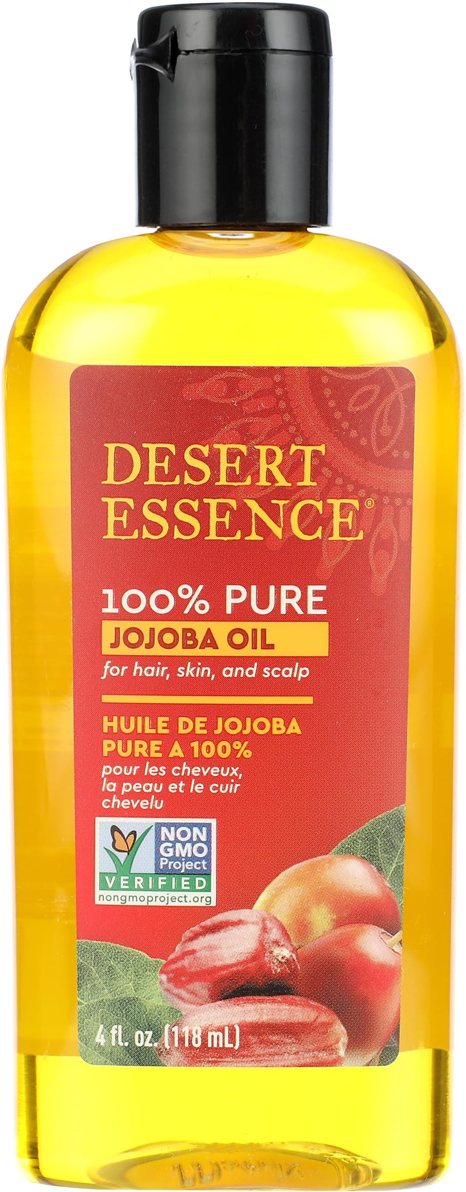 Desert Essence Jojoba Oil Hair Skin Scalp 4 Oz 118Ml 100% Vegan Organic