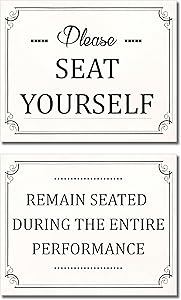 Bathroom Funny Wall Art Prints - Set of 2 (8 inches x 10 inches) Photos - Please Seat Yourself