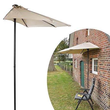 #0107 Halbrunder Sonnenschirm 2,2x2m wandplatzierbar • Halbrund Balkon Terasse Wand Sonnenschutz Gartenschirm