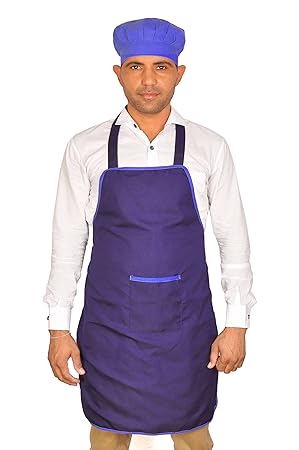 Switchon polyester Waterproof Apron with cap - (Blue)