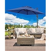 GarveeLife 10' x 10' Heavy Duty Cantilever Patio Umbrella, Square Offset Aluminum Offset Sun Shade Outdoor Umbrella with 360-Degree Rotation for Backyard, Deck, Pool, Beige