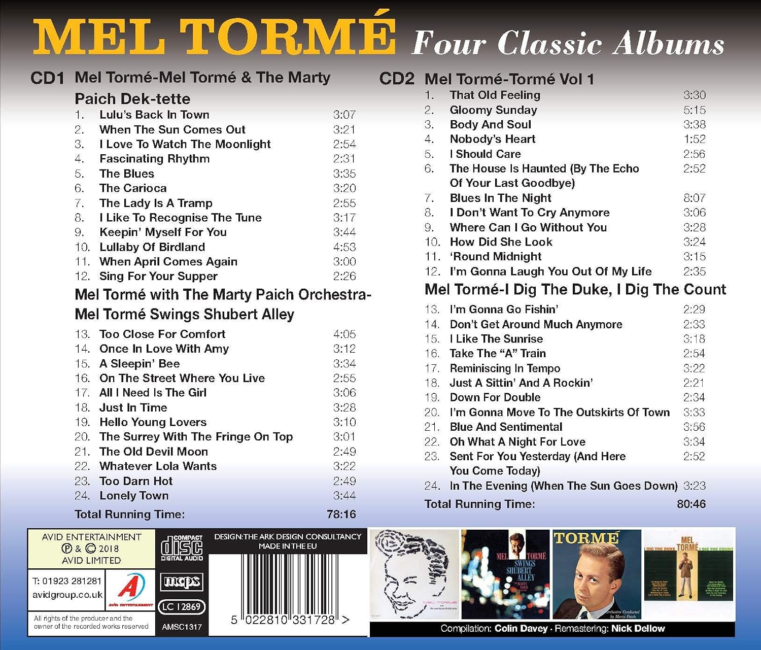 Four Classic Albums (Mel Torme With The Marty Paich Dek-Tette / Mel Torme Swings Shubert Alley / Torme / I Dig The Duke - Image 3
