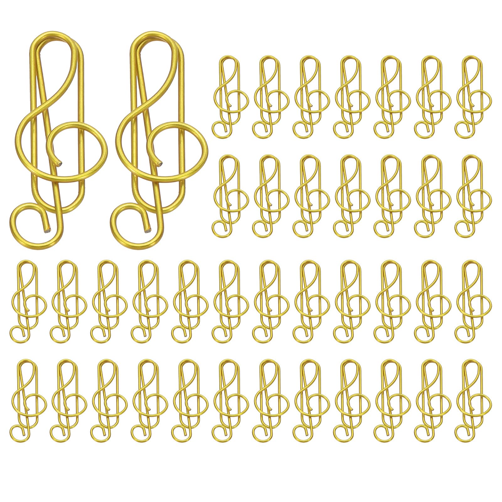 PATIKIL Cute Paper Clip, 100Pcs Music Note Shape Paper Clip Metal Funny Bookmarks Planner Clips Clamp for Home Office Supplies Desk File Organization Wedding Decoration, Gold