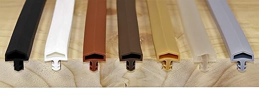 SN-TEC Zimmertürdichtung/Türdichtung/Türgummi SNTD 3001 für 4mm Nut (5 Meter) Farbauswahl: Schwarz/Weiß/Braun/Dunkelbraun/Bei