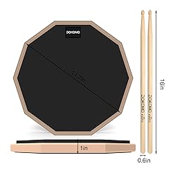 Drum Practice Pad, 12-Inch Silent Drum Pad Set with