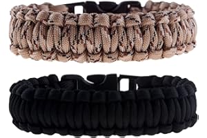 The Friendly Swede Paracord Bracelets for Men, Rope Bracelets for Boys, Paracord Bracelet, Rope Bracelet for Men - Adjustable Size - Set of 2 Survival Bracelets for Men