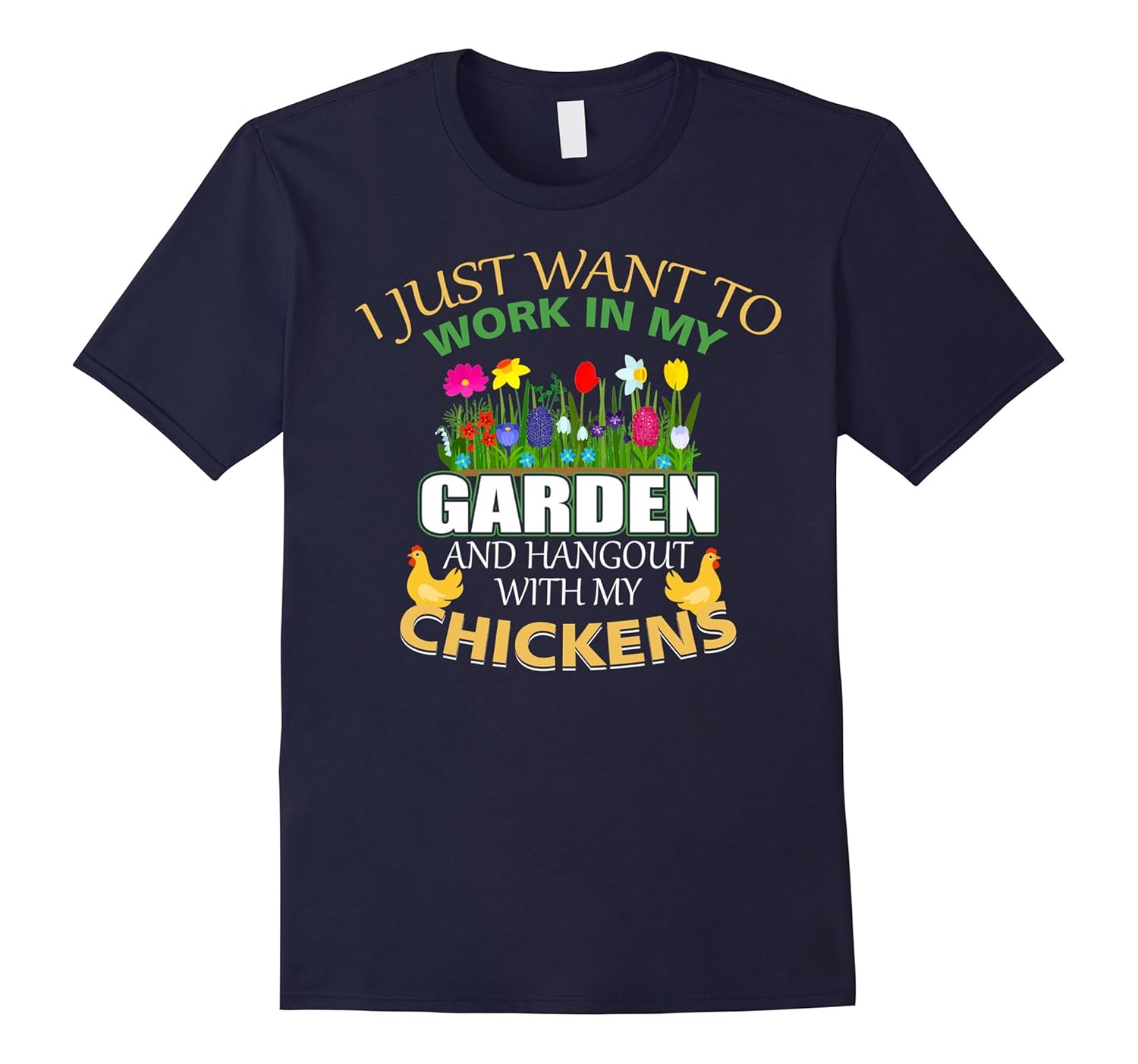 Work In My Garden Hangout With My Chickens T-Shirt Gardening-ANZ