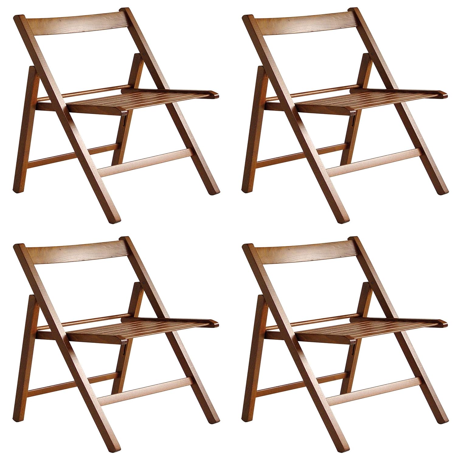 Set 4 Sedie Pieghevoli In Legno Totò Piccinni - Comode, Resistenti E Salvaspazio | Made In Italy