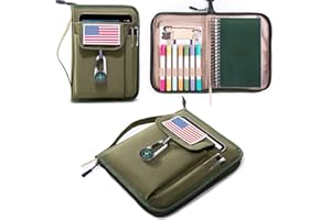 APLUFINE Handbook Book Cover Compatible with BoyScoouts Handbook with Amercan Flag Patch and Compass - Book Sleeve - Handbook Protector for Boys Girls