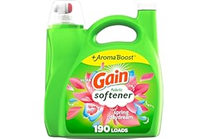 Gain Liquid Fabric Softener, Spring Daydream Scent, 140 FL OZ, 190 Loads, Smooth Touch - softness you can feel