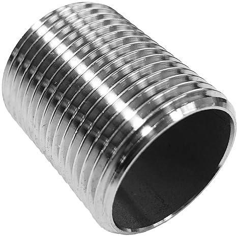 GEWINDE FITTING aus EDELSTAHL(V4A) > Rohrnippel mit durchgeschnittenem Gewinde AG(G) >>> 1/8 bis 4 Zoll WUNSCHGRÖSSE einfach 