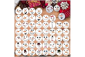 PKQON Snowman Face Christmas Stencils for Painting on Wood Cookie Gingerbread Small Ornaments Mini Stencils for Crafts Supplies Glass Tree Home Party Decorations (50 3inround-face)