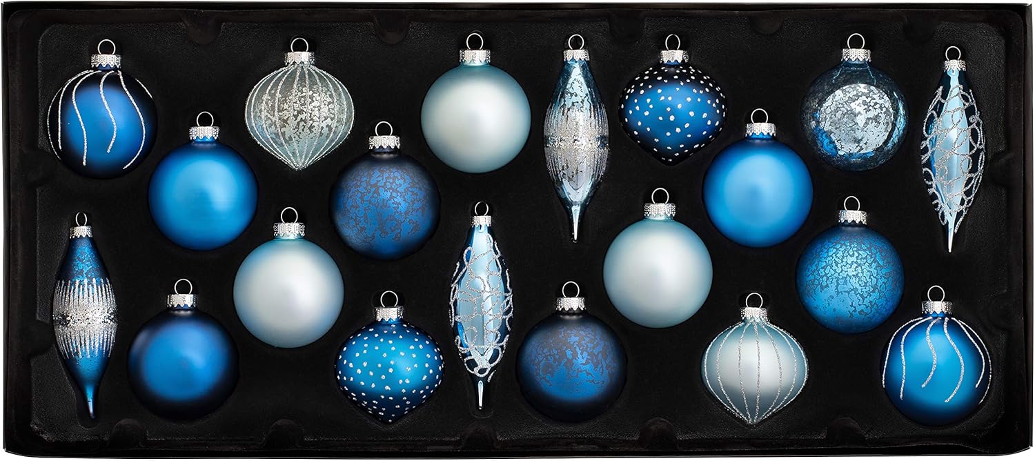 WeRChristmas Glass Baubles, Blue, 20Piece Amazon.co.uk Kitchen & Home