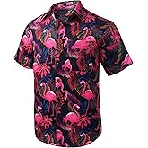 Mens Hawaiian Shirts Short Sleeve Aloha Shirt Floral Tropical Casual Button Down Shirt Summer Beach Shirts for Holiday