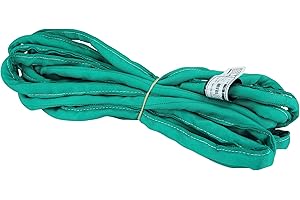 CHENANGO SUPPLY USA Made VR2 X 16' Green Slings 4'-30' Lengths in Listing, Double PLY Cover Endless Round Poly Lifting Slings, 5,300 lbs Vertical, 4,240 lbs Choker, 10,600 lbs Basket (USA Poly)(16 FT)
